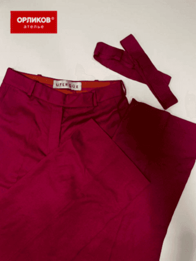 Женские розовые брюки после укорачивания