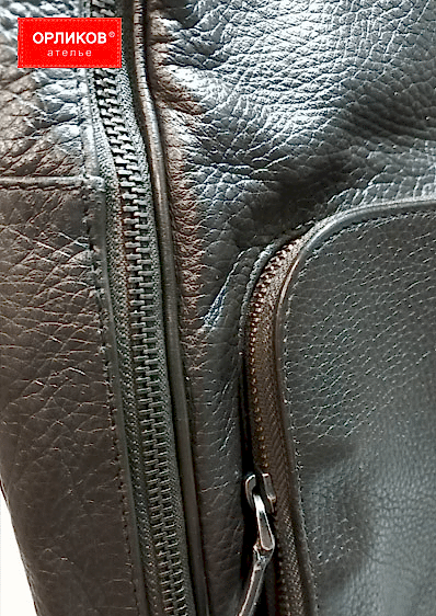 Ремонт молнии на сумке - после