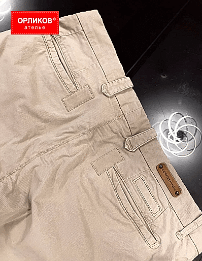 Женские бежевые брюки после ремонта