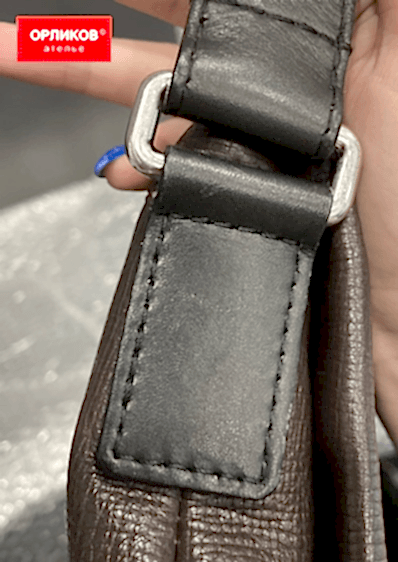 Ручки на кожаной сумке после ремонта