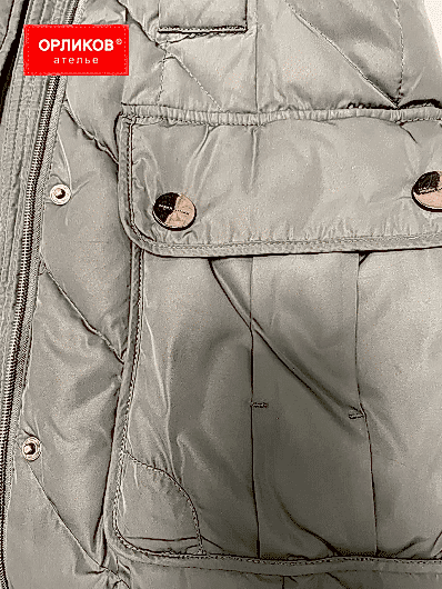 Пуховик Mexx после штопки дырки на карманах