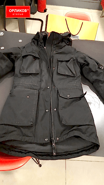 Мужская черная куртка до крашения