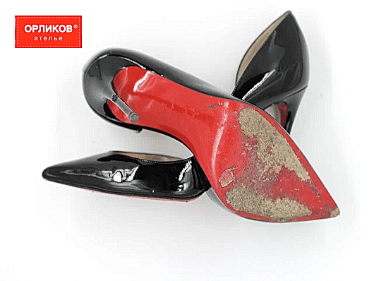 Черные женские туфли до ремонта