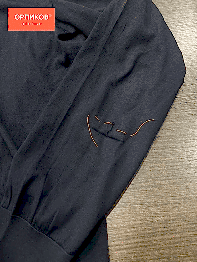 Рукав рубашки до устранения затяжки