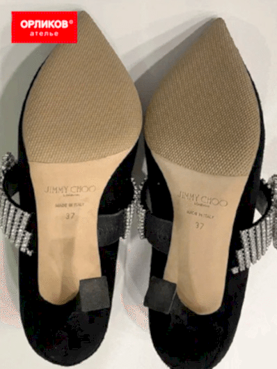 Подошвы женских туфель после восстановления