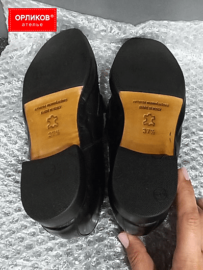 Подошва женских лоферов после установки профилактики