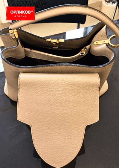 Женская кожаная сумка после реставрации и ремонта